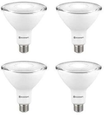 EcoSmart 90-Watt Equivalent PAR38 Non-Dimmable Flood LED Light Bulb Bright White (4-Pack)