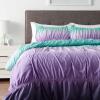 Casa Ombre Ruched 3 Piece Comforter Set, Queen