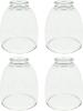 Aspen Creative Clear 23073-4 Transitional Style Replacement Glass Shade, 2-1/8" Fitter Size, 5-1/2" high x 4-5/8" Diameter, 4 Pack