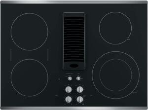 GE Profile Series 30" Downdraft Electric Cooktop Black Glass