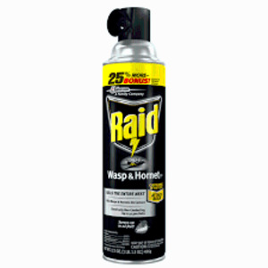 DESCRIPTION: (5) WASP AND HORNET KILLER BRAND/MODEL: RAID SIZE: 14 OZ RETAIL$: $13.13 EA QTY: 5