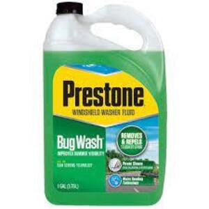 DESCRIPTION: (1) WINDSHIELD WASHER FLUID BUG WASH BRAND/MODEL: PRESTONE SIZE: 1 GALLON RETAIL$: $34.38 EA QTY: 1