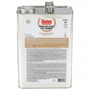 DESCRIPTION: (1) CLEAR PVC CEMENT BRAND/MODEL: OATEY #39AP13 SIZE: 128 OZ RETAIL$: $78.60 EA QTY: 1