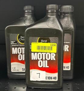 (7) BOTTLES OF E10W-40 MOTOR OIL