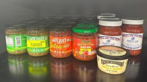 (21) JARS OF ASSORTED SALSA