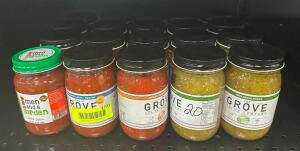 (20) JARS OF ASSORTED SALSA