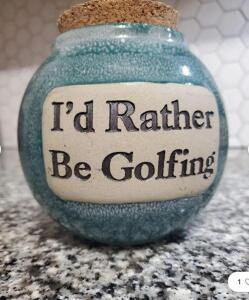 DESCRIPTION: (2) "I'D RATHER BE GOLFING" COIN JARS RETAIL$: $35.00/EA QTY: 2