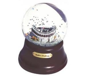 DESCRIPTION: (2) YANKEE STADIUM MUSICAL SNOW GLOBES INFORMATION: REQUIRES 2 AA BATTERIES, PLAYS TAKE ME OUT TO THE BALLGAME SONG RETAIL$: $39.99/EA QT