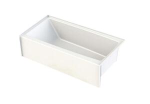 Carson 60 in. AcrylX Acrylic-Finished Left Drain Rectangular Apron Front Soaking Bathtub in White