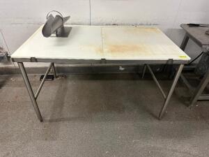 60" X 30" MEAT ROOM TABLE W/ CUTTING BOARD TOP