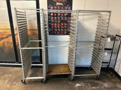 (3) TWENTY PAN TRAY RACKS