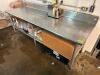 8' X 30" STAINLESS TABLE W/ 4" BACK SPLASH. - 2