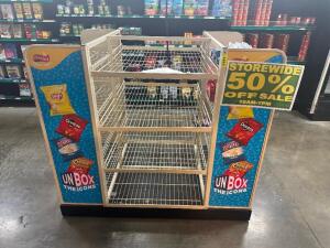 FOUR SIDED FRITO CHIPS WIRE FLOOR DISPLAY RACK