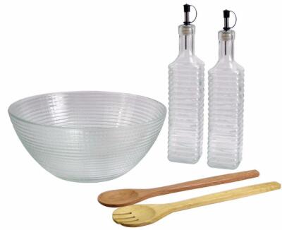 EURO-HOME 5PC GLASS SALAD SET RETAILS FOR $20.99