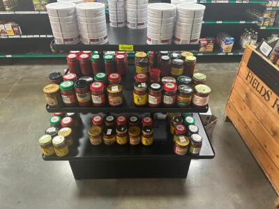 THREE TIER BLACK COMPOSITE FLOOR DISPLAY SHELF