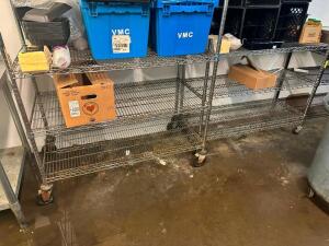 (2) 48" X 24" THREE TIER WIRE SHELVES ( ON CASTERS )