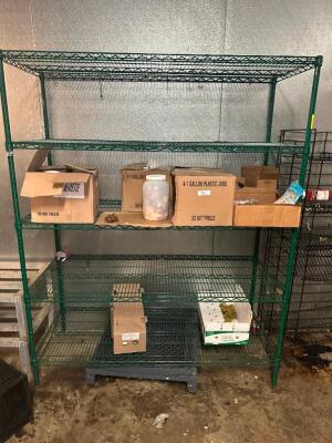 (1) 60" X 24" FOUR TIER METRO COATED WIRE SHELVES