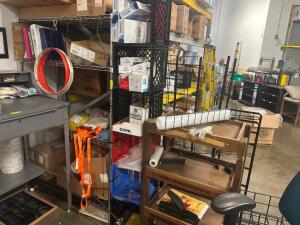 WIRE SHELF AND CONTENTS - OFFICE SUPPLIES AND PAPER PRODUCTS