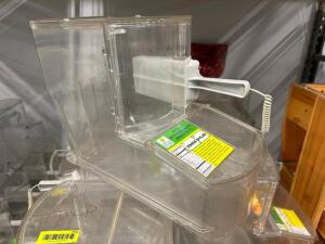 (6) CLEAR PLASTIC INGREDIENTS SERVER BINS W/ SCOOPS