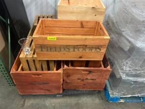 (5) WOODEN WINE CRATES