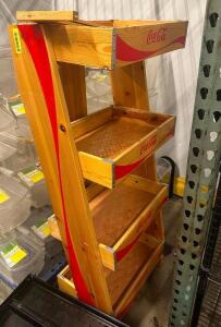 FOUR TIER COCA COLA WOODEN DISPLAY RACK