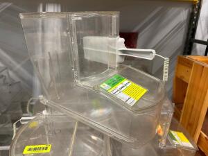 (6) CLEAR PLASTIC INGREDIENTS SERVER BINS W/ SCOOPS