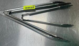 (3) LARGE STAINLESS TONGS