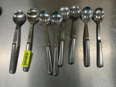 (8) STAINLESS SERVING SPOONS