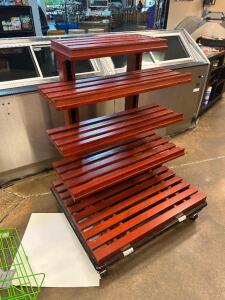 36" MULTI TIER WOODEN FLOOR DISPLAY