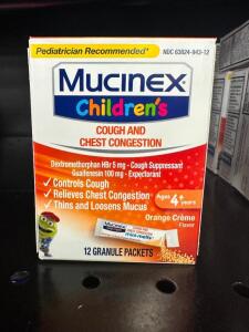 (14)- BOXES OF CHILDRENS MUCINEX