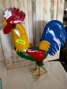 METAL ROOSTER STATUE