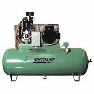 DESCRIPTION: (1) ELECTRIC AIR COMPRESSOR BRAND/MODEL: SPEEDAIRE #1WD86 INFORMATION: GREEN SIZE: 7.5 HP, 2 STAGE, HORIZONTAL, 80 GAL TANK, 23.5 CFM, BA