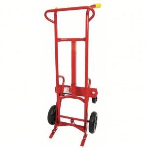 DESCRIPTION: (1) ERGONOMIC TILT BACK DRUM HAND TRUCK BRAND/MODEL: DAYTON #34D647 INFORMATION: RED SIZE: FOR 55 GAL CNTNR CAP, 1,000 LB LOAD CAPACITY R