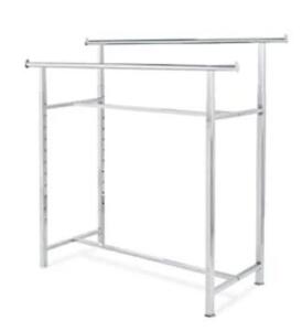 DESCRIPTION: (1) CLOTHING RACK BRAND/MODEL: ANTHRACITE INFORMATION: CHROME SIZE: IMAGES ARE FOR ILLUSTRATION PURPOSES ONLY AND MAY NOT BE AN EXACT REP