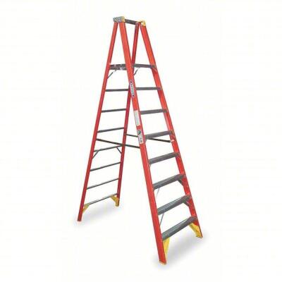 DESCRIPTION: (1) FIBERGLASS TRIPOD STEP LADDER BRAND/MODEL: WERNER #4EB98 INFORMATION: LOAD CAPACITY: 300 LBS/TYPE IA SIZE: 10' LADDER, 8' PLATFORM H