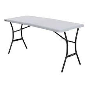 DESCRIPTION: (1) FOLDING TABLE BRAND/MODEL: LIFETIME INFORMATION: GRAY SIZE: 5' RETAIL$: $44.98 EA QTY: 1