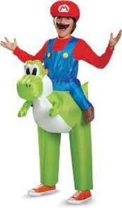 DESCRIPTION: (1) MARIO RIDING YOSHI KIDS COSTUME BRAND/MODEL: SUPER MARIO INFORMATION: ONE SIZE FITS MOST RETAIL$: $64.99 EA QTY: 1