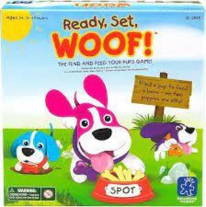 DESCRIPTION: (1) READY SET WOOF BRAND/MODEL: LEARNING RESOURCES INFORMATION: MULTICOLORED SIZE: 4 PLAYERS RETAIL$: $19.99 EA QTY: 1