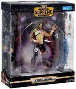 DESCRIPTION: (1) AEW WRESTLING ACTION FIGURE BRAND/MODEL: UNRIVALED SUPREME COLLECTION INFORMATION: KENNY OMEGA RETAIL$: $110.00 EA QTY: 1