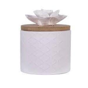 DESCRIPTION: (1) CERAMIC DIFFUSER BRAND/MODEL: BETTER HOMES AND GARDENS INFORMATION: WHITE, FLORAL SIZE: NO ELECTRICITY OR WATER USED RETAIL$: $10.00