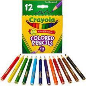 DESCRIPTION: (16) PACKS OF (12) COLORED PENCILS BRAND/MODEL: CRAYOLA SIZE: HALF LENGTH RETAIL$: $48.00 TOTAL QTY: 16