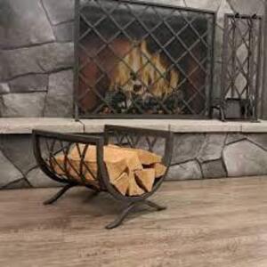 DESCRIPTION: (1) FIRE PIT WOOD HOLDER BRAND/MODEL: PILGRIM INFORMATION: IRON, WEAVE RETAIL$: $259.00 EA QTY: 1