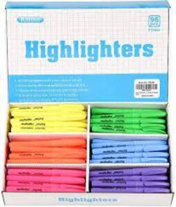 DESCRIPTION: (1) CASE OF (60) NARROW AND WIDE HIGHLIGHTER BRAND/MODEL: JUVALE INFORMATION: 6 BRIGHT COLORS RETAIL$: $20.00 EA QTY: 1