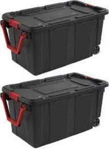 DESCRIPTION: (2) ROLLING STORAGE CONTAINER BRAND/MODEL: STERILITE INDUSTRIAL SIZE: 36X21X18 RETAIL$: $75.00 TOTAL QTY: 2