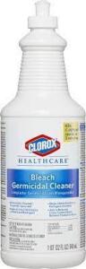 DESCRIPTION: (6) BLEACH GERMICIDAL CLEANER BRAND/MODEL: CLOROX HEALTHCARE SIZE: 1 QT RETAIL$: $40.75 TOTAL QTY: 6