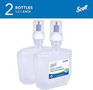 DESCRIPTION: (2) GREEN CERTIFIED FOAM SKIN CLEANSER BRAND/MODEL: SCOTT #91591 SIZE: 1.2 L RETAIL$: $101.99 TOTAL QTY: 2