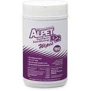 DESCRIPTION: (3) CONTAINERS OF (160) SURFACE SANITIZING WIPES BRAND/MODEL: ALPET SURFACE D2 RETAIL$: $20.00 EA QTY: 3