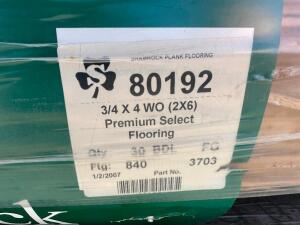 (12) BUNDLES OF SHAMROCK WHITE OAK UNFINISHED FLOORING. 336 SQ FT