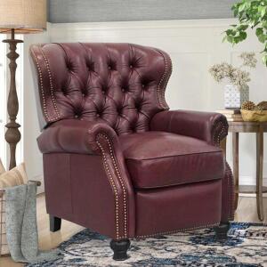 Tayla 34.5" Wide Genuine Leather Manual Wing Chair Recliner by Birch Lane