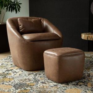 Anson 26.3'' Wide Barrel Chair and Ottoman